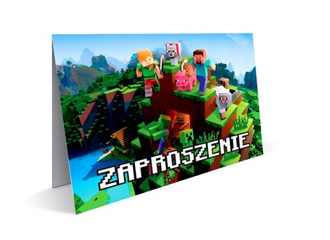 Zaproszenie Minecraft Zaproszenia Na Urodziny Dziecka Allegro Pl