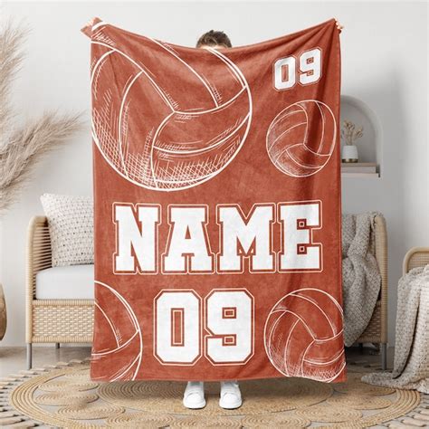 Custom Name Blanket Volleyball Etsy