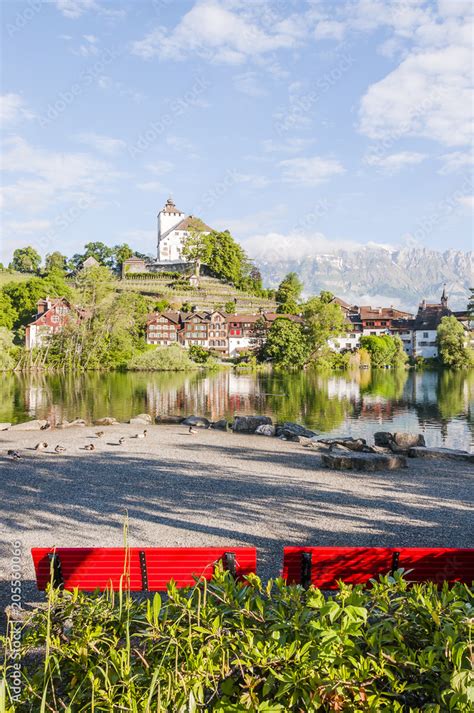 Werdenberg Buchs See Seeufer Schloss Spazierweg Weinberg