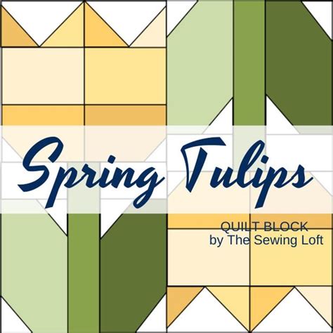 Spring Tulips Quilt Block Pattern Pdf Includes Instructions For 6 Inch And 12 Inch Finished