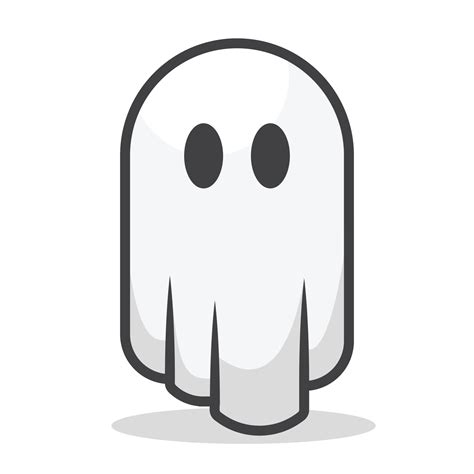 Ghost in cute kawaii cartoon style vector flat design illustration simple modern shape for ...