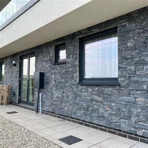 Black Slate Exterior Stone Cladding Z Panels 550x200 Stone Paving Direct