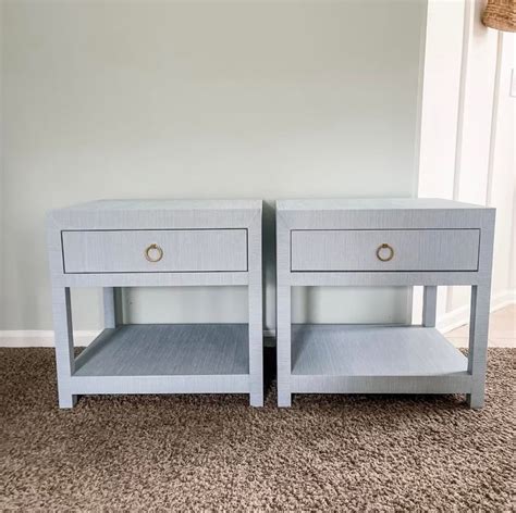 Two Nightstands Side By Side On Carpeted Floor