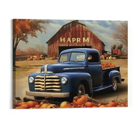 PRATYUS Farmhouse Truck Wall Art Old Truck Wall Art Farmhouse Canvas