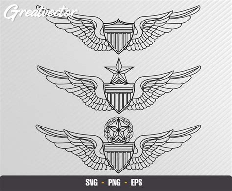 Army Aviator Wings Vector File EPS SVG PNG Vector Art Etsy