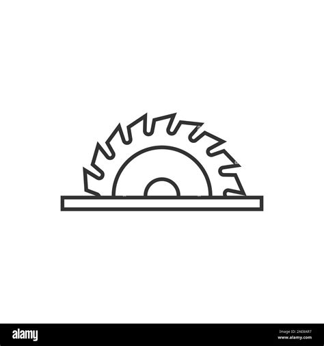 Saw Blade Icon In Flat Style Circular Machine Vector Illustration On