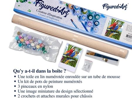 Peinture par Numéro Figured Art Perroquets sous les tropiques Kit