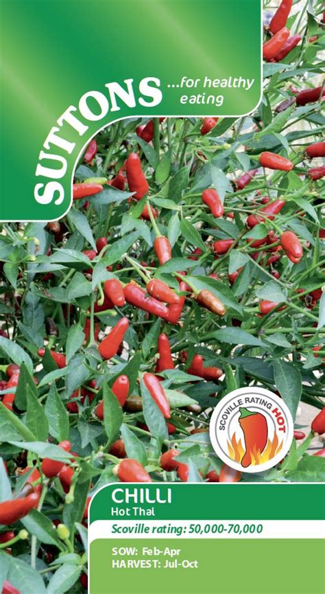 SUTTONS Suttons Chilli Pepper Hot Thai Seeds Peppers Chillies Mole Avon
