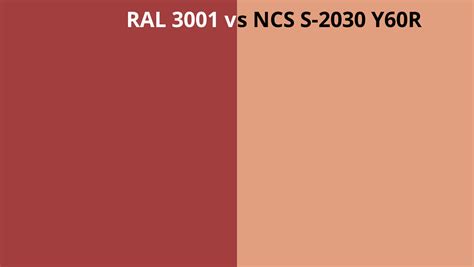 Ral 3001 Vs Ncs S 2030 Y60r Ral Colour Chart Uk