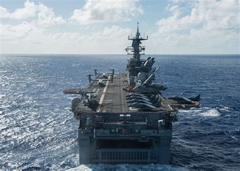 The Amphibious Assault Ship Uss Makin Island Lhd Underway In The