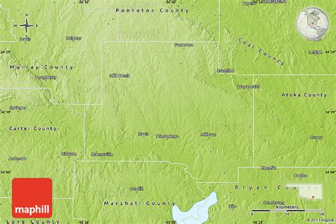 Physical Map Of Johnston County