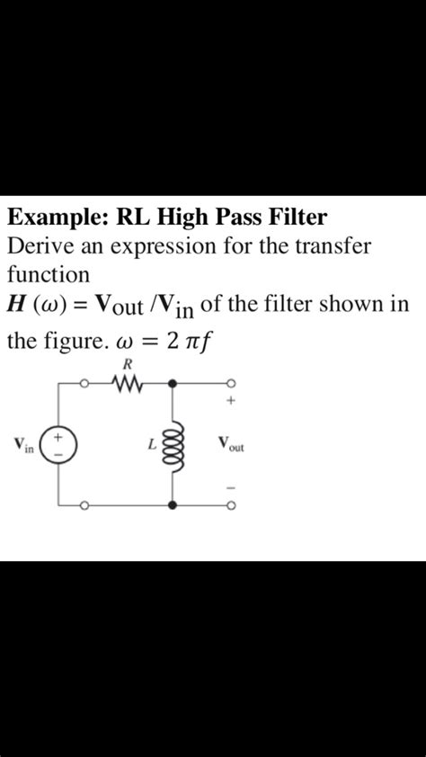 Video Solution Example Rl High Pass Filter Derive An Expression For