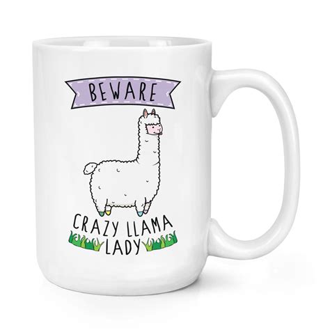 Beware Verr Ckte Lama Damen Ml Gro Becher Tasse Lustig Tiere Gro