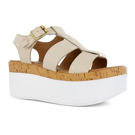 Sandalia Para Mujer Moris Nude Cuero Natural