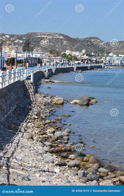 Embankment In Kefalos Editorial Stock Image Image Of Street 44561019