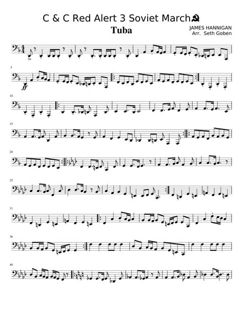 C C Red Alert 3 Soviet March Tuba sheet music for Trombone download free in PDF or MIDI