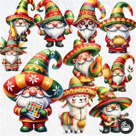 Watercolor Cinco De Mayo Gnomes PNG Clipart Mexican Fiesta Gnomes PNG