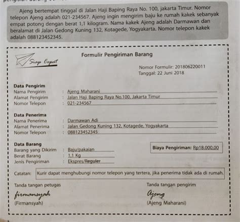 Detail Contoh Formulir Pengiriman Barang Dalam Negeri Koleksi Nomer