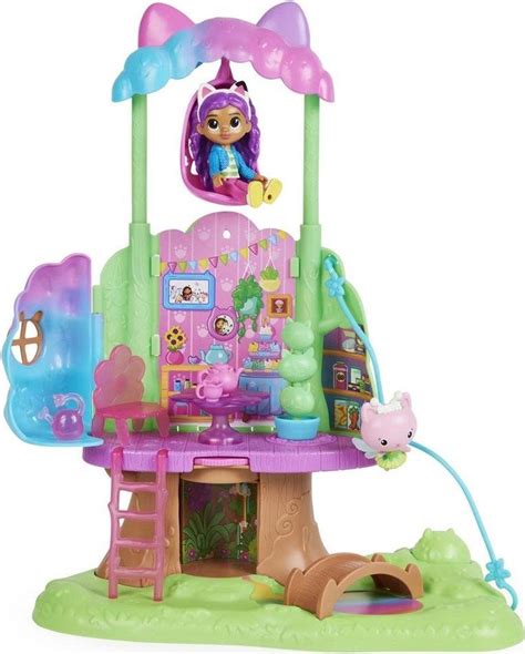 Gabbys Dukkehus Kitty Fairy s Garden Treehouse legesæt med lys og