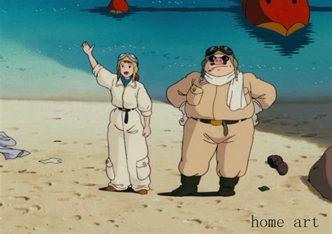 Poster Porco Rosso Fio Piccolo Et Porco Rosso Sur La Plage Ghibli Shop