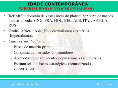 PDF Apresentação do PowerPoint IMPERIALISMO E NEOCOLONIALISMO A