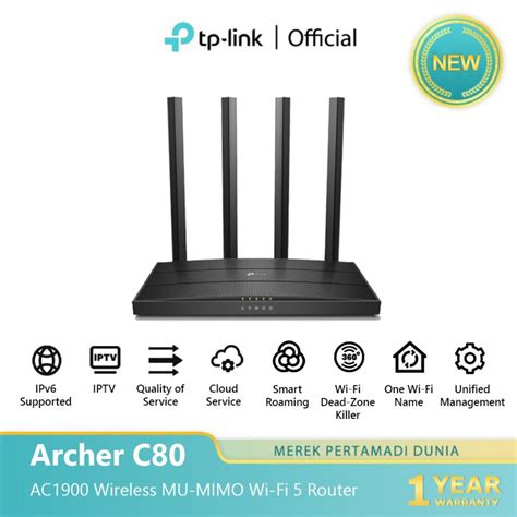 Tp Link Archer C80 AC1900 Wireless MU MIMO Wi Fi Router Shopee