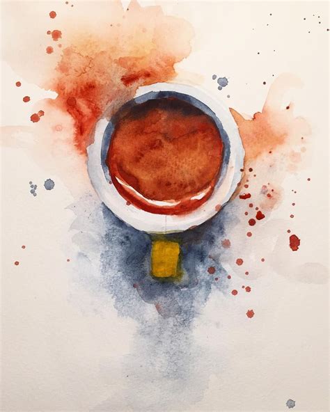 Pin By Lucie Monty On Aquarelle Et Encre Coffee Painting Coffee