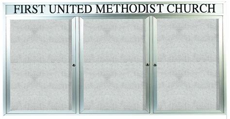 Outdoor Enclosed Aluminum Illuminated Indoor Bulletin Board Cabinet W Header 36 H X 72 W 3