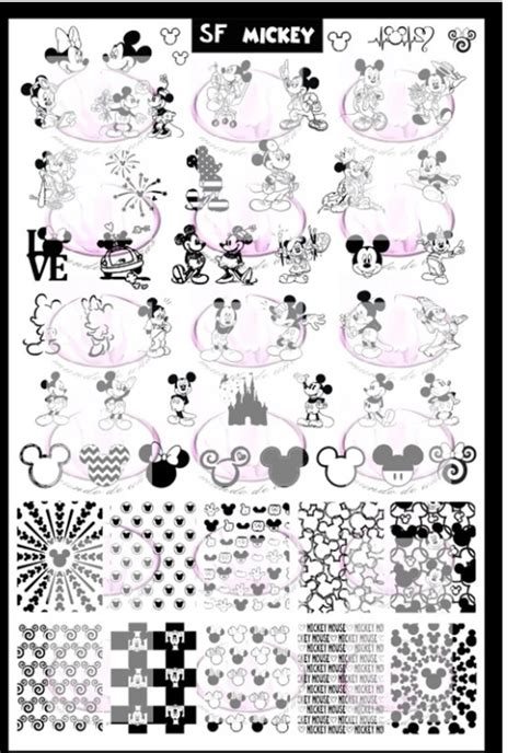 Mickey Nail Art Stamping Plates Stamping Plates Mickey Mouse Nails