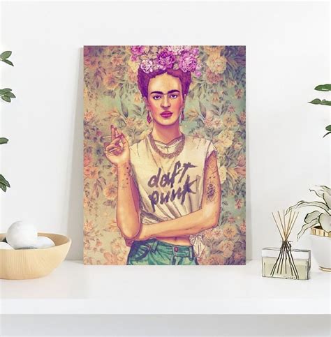 Placa Decorativa Frida Kahlo Pintora Personalidades Papel De