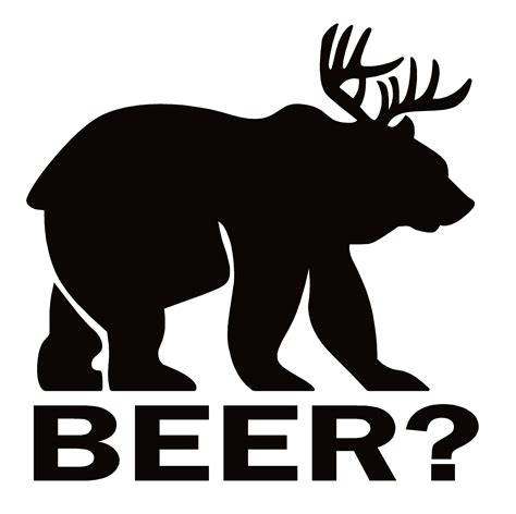 Deer Bear Beer Hunting Decal Sticker 7240