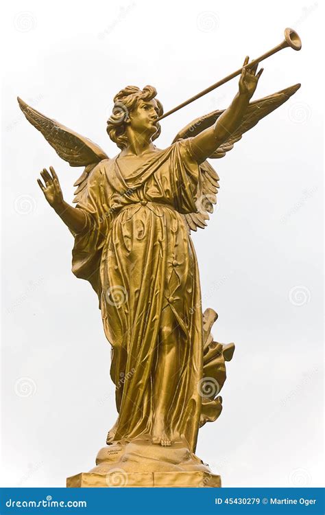 Statue Of Angel And Trumpet. Stock Photo - Image: 45430279