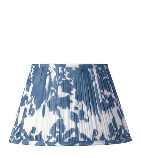 Montjoi Pleated Cotton Lampshade Carrier 35cm Indigo OKA