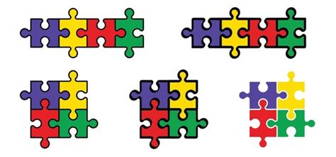 Autism Puzzle Piece Border Clip Art