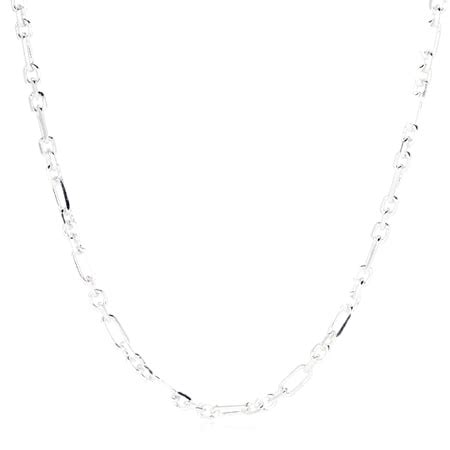 Tvsn Sterling Silver Italian Diamond Cut Rolo Chain Cm