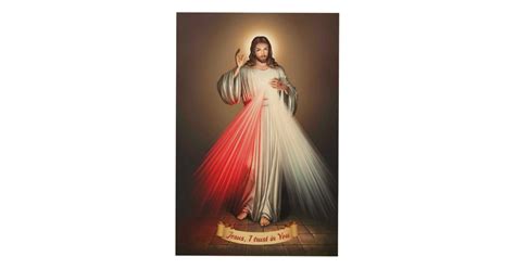 Divine Mercy Devotional Image Wood Wall Art Zazzle