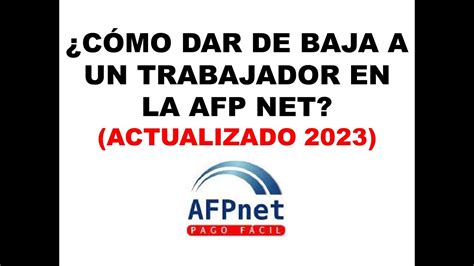 Como Dar De Baja A Un Trabajador En La Afp Net Actualizado 2023