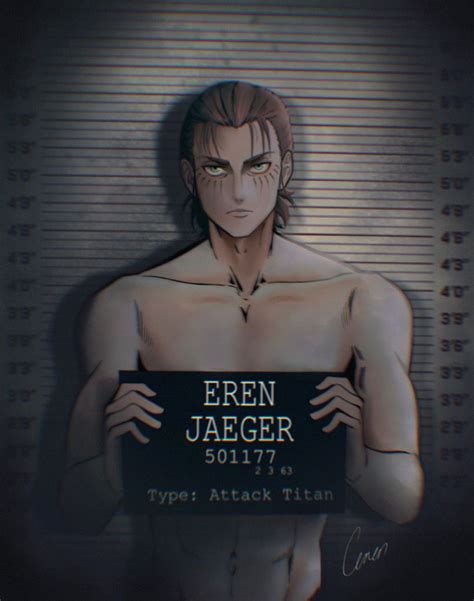 Eren Jaeger Mugshot 👀👀 In 2022 Eren Jaeger Attack On Titan Fanart