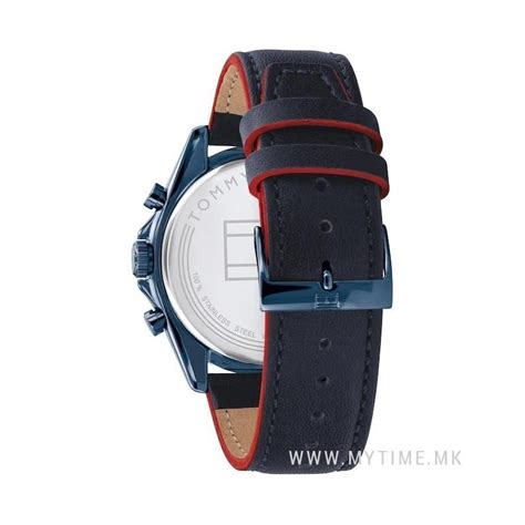 Tommy Hilfiger Parker Montre Homme Multifonction Acier Cuir Bleu