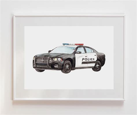 Police Car Painting, Emergency Vehicle Art, Police Car Art, Emergency ...