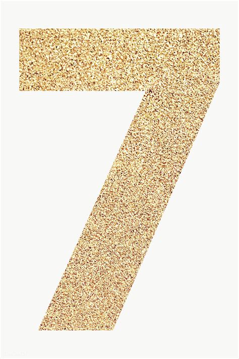 Glitter Gold Number 7 Typography Transparent Png Free Image By