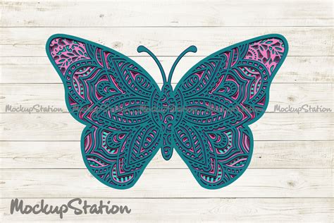 Butterfly D Mandala Svg Layered Dxf Graphic By Mockup Station