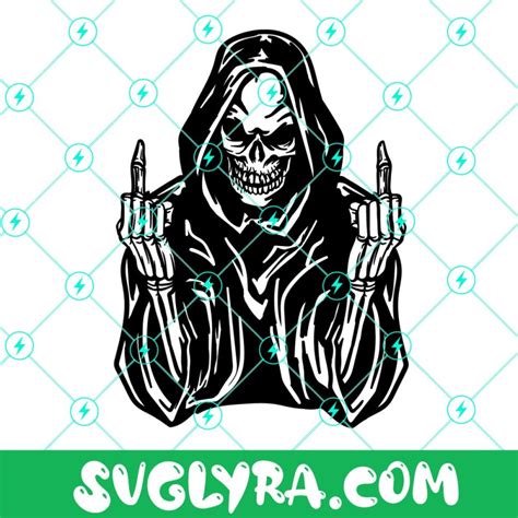 Grim Reaper Middle Finger Svg Death Svg Horror Svg Svg Lyra