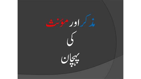 class 1 Muzakkar Monas with spelling and definition مزکر مؤنث YouTube