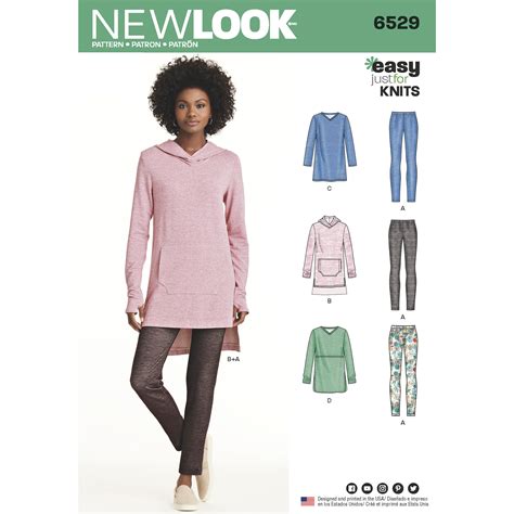 New Look New Look Pattern 6529 Misses Knit Tunics And Leggings