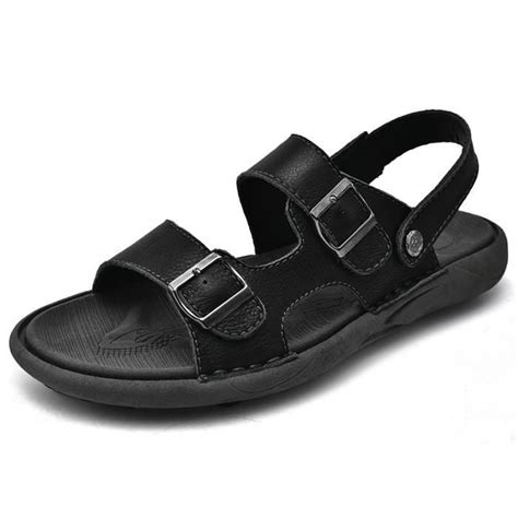 Sandales Homme Et En Cuir Chaussures De Plage Bout Ouvert Mode Casual