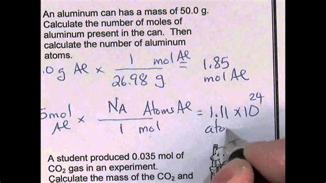 Mole Worksheet Selected Answers Youtube