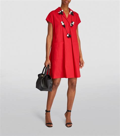 Womens Weekend Max Mara Red Cotton Poplin Midi Dress Harrods Al