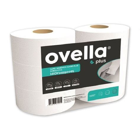 Papel Higiénico Jumbo Doble Hoja 6 rollos x 250 metros Ovella Frondoso