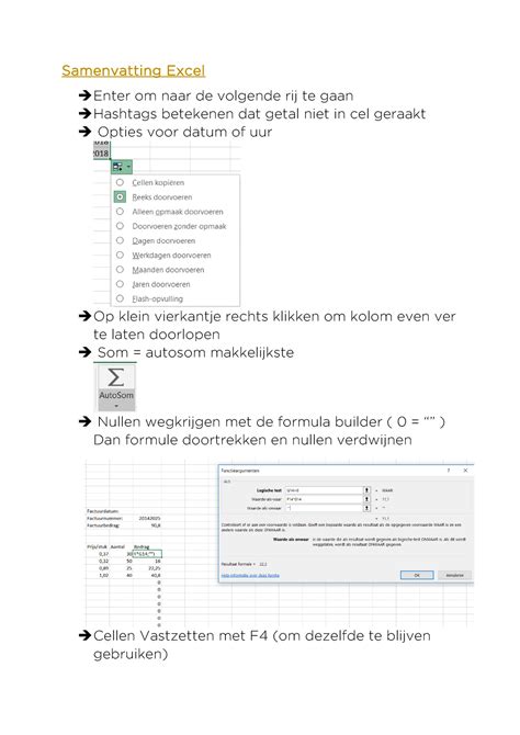 Samenvatting Excel Alles Samengevat Wat Te Kennen Is Voor Het Examen